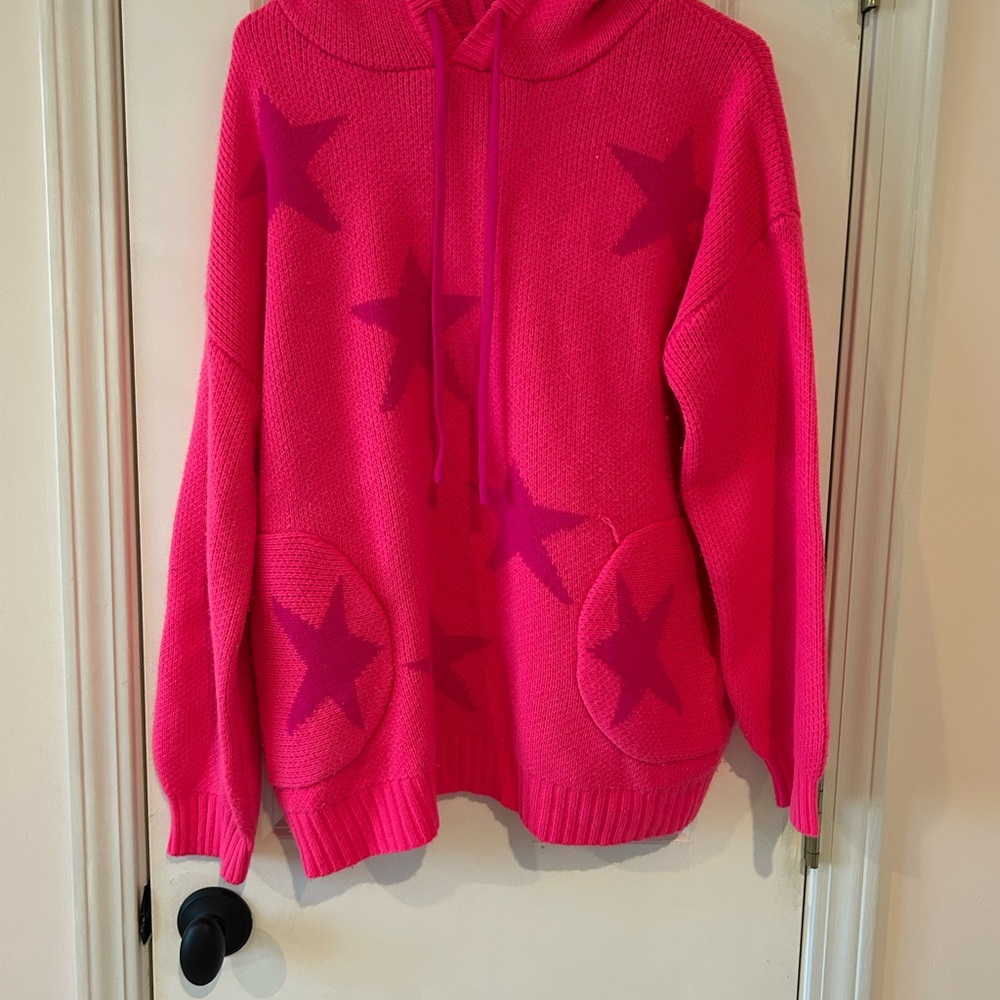 Pink Star Pattern Women's Sweater